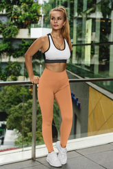 Bold Orange Women’s Gym Leggings – High-Waist, Squat-Proof, & All-Day Comfort